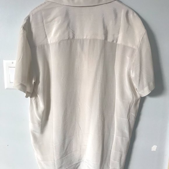 Aritzia Babaton // Academy Silk Short Sleeve Blouse - White, S - Picture 5 of 10